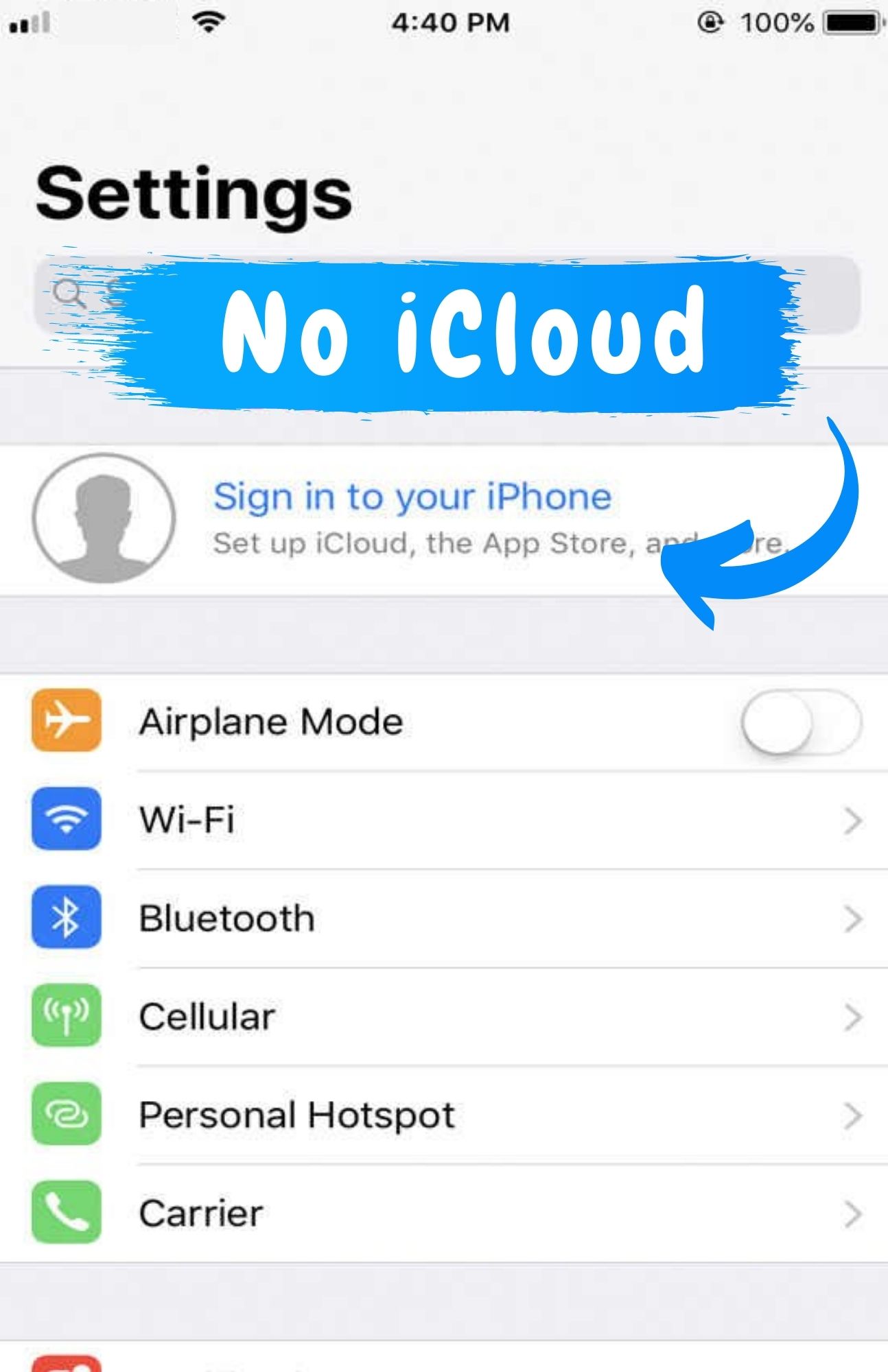 iPhone sin iCloud Bypass